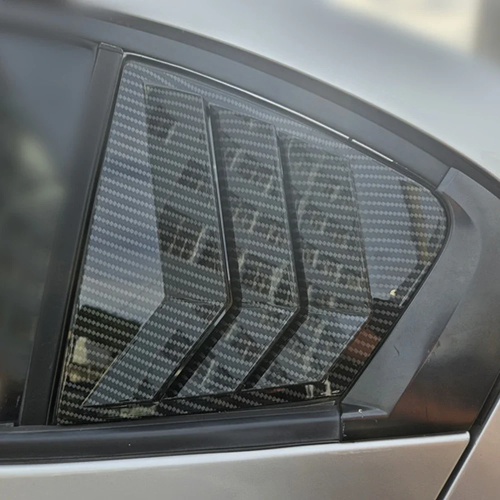 For Honda City 2009-2014 Car Rear Louver Window Side Shutter Cover Trim Sticker Vent Scoop ABS Carbon Fiber Accessories Auto ABS