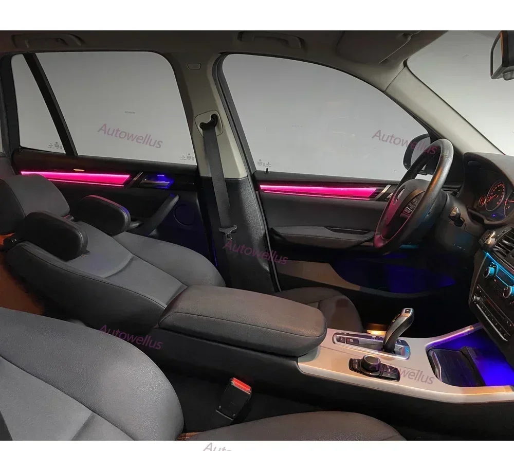 Intellegent Electric Tailgate256 Colors Symphony Car Interior Ambient Lighting For BMW X3 X4 F25 F26 2012-2017 Air Vent Strip Ac view 4