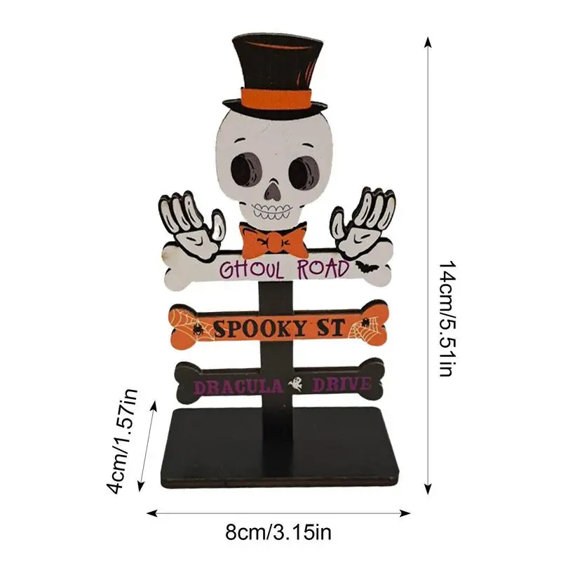 Halloween Party Decors Ghost Pumpkin Skeleton Spooky Halloween Tabletop Centerpieces Halloween Wooden Table Decorations Tools