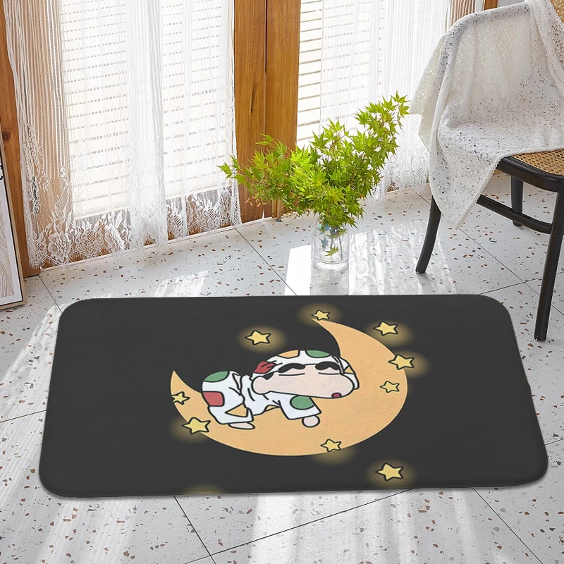 Bath Rug S-Crayon Shin-Chans Funny Doormat Anime Rug Non Slip Carpet Entrance Carpet Room Rug Custom Carpet for Children's Room