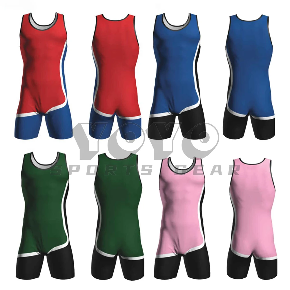 Men Sleeveless Stretchy Gymnastics Singlet Ballet Wrestling Leotard Sports Unitards Solid Bodysuit Jumpsuit Biketard Dancewear