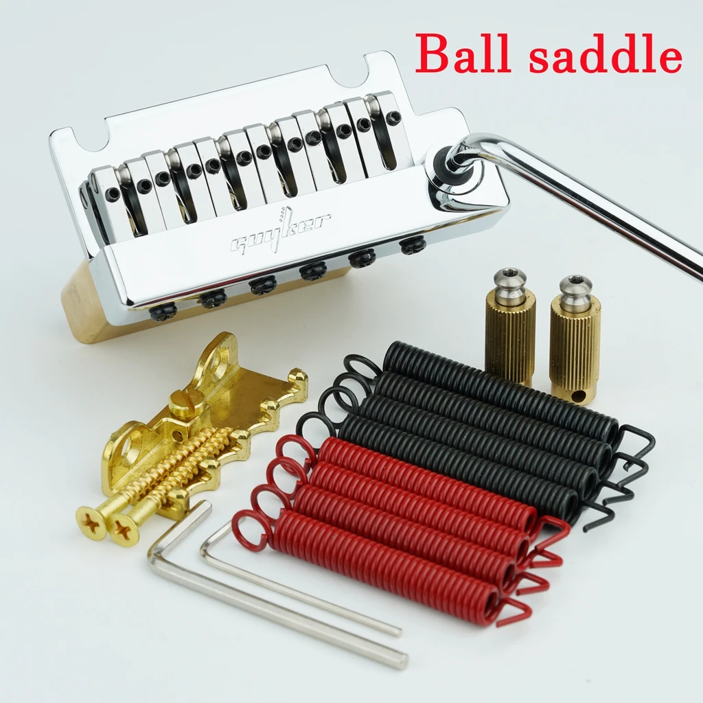 

Guyker 2 Stud Guitar Tremolo Bridge Non-locking String Spacing 10.5MM Double Shake Guitar Bridge With Brass Roller Saddle Brass