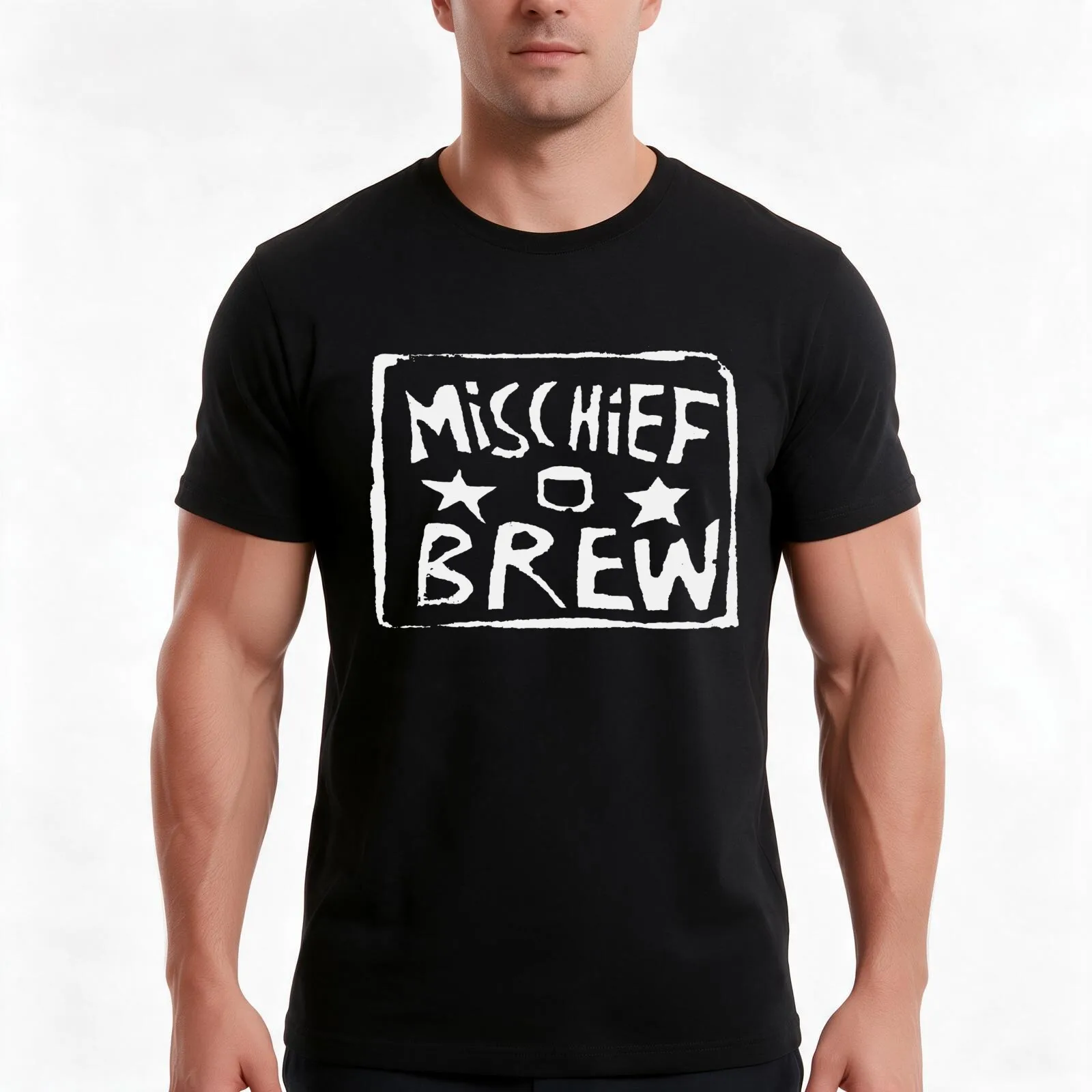 XINSHOUS Mischief Brew Punk Band T-Shirt, Summer Casual Cotton Tee, Oversized Streetwear Tops, Vintage Graphic Print