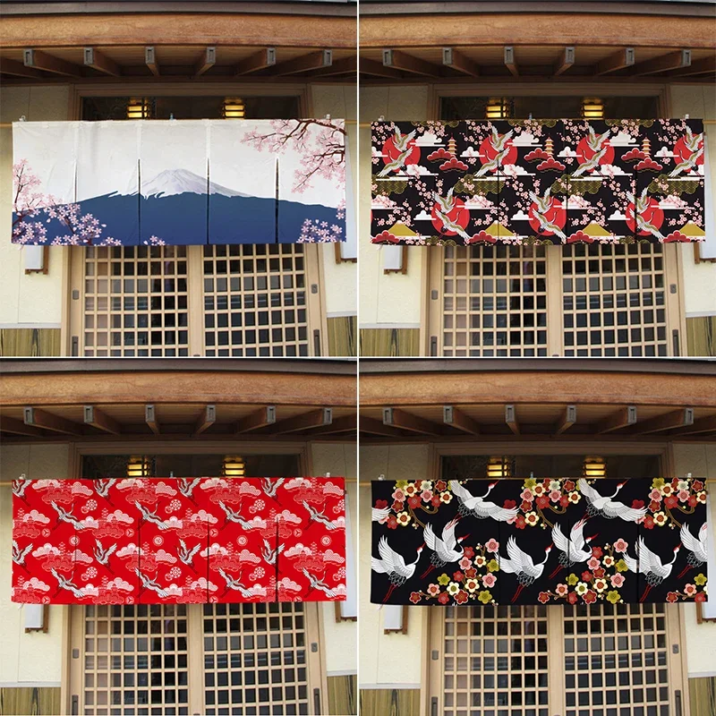 Cortina de puerta Horizontal japonesa, cortina colgante para cocina y dormitorio, restaurante de Sushi, cortina media corta, decoración del hogar Noren Japan