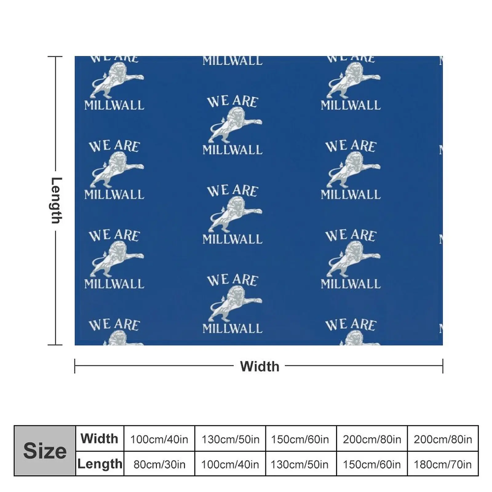 Millwall Throw Blanket Shaggy Sofa Quilt Blankets