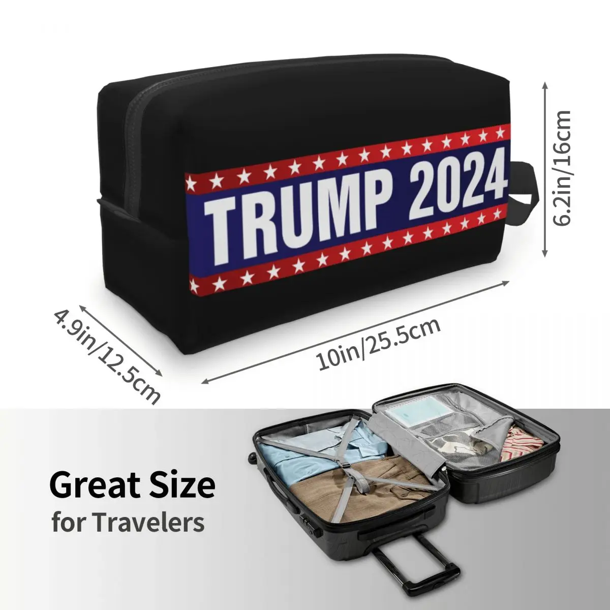 Custom Trump 2024 borsa cosmetica da viaggio donna America US Toiletry Makeup Organizer Ladies Beauty Storage Dopp Kit