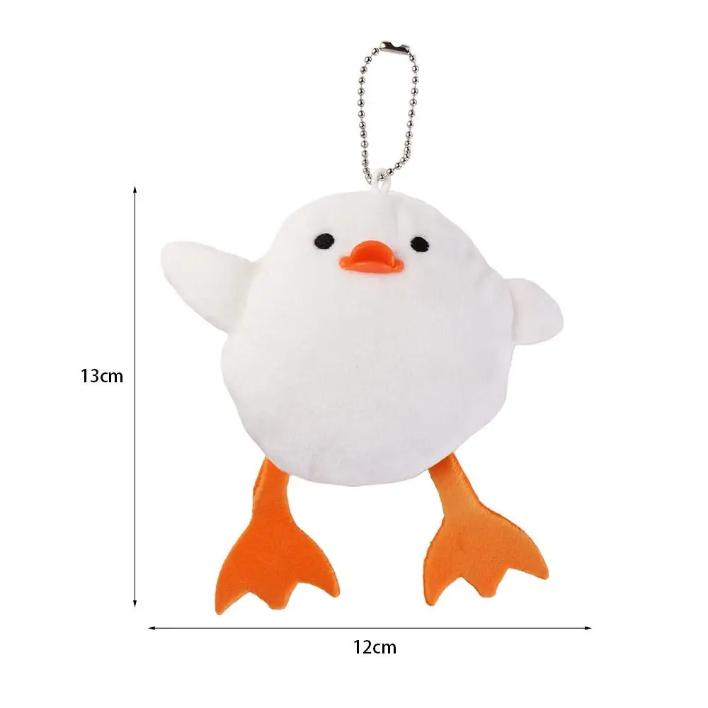 Pato de peluche motivador de algodón PP, juguete de simulación de pato blanco esponjoso, colgante de muñeco de peluche Ins suave, decoración para mochila