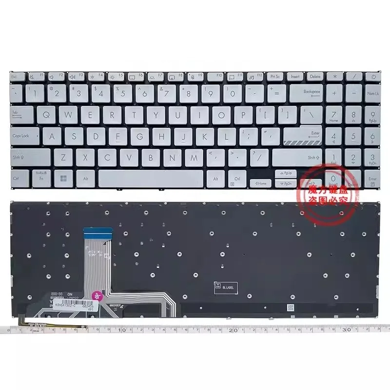 Nowa klawiatura amerykańska srebrna dla ASUS Vivobook 15 M1603Q M1503Q M1502 M1502Z C2022 Pro16 X1605V X1603Z X1603ZA podświetlana klawiatura