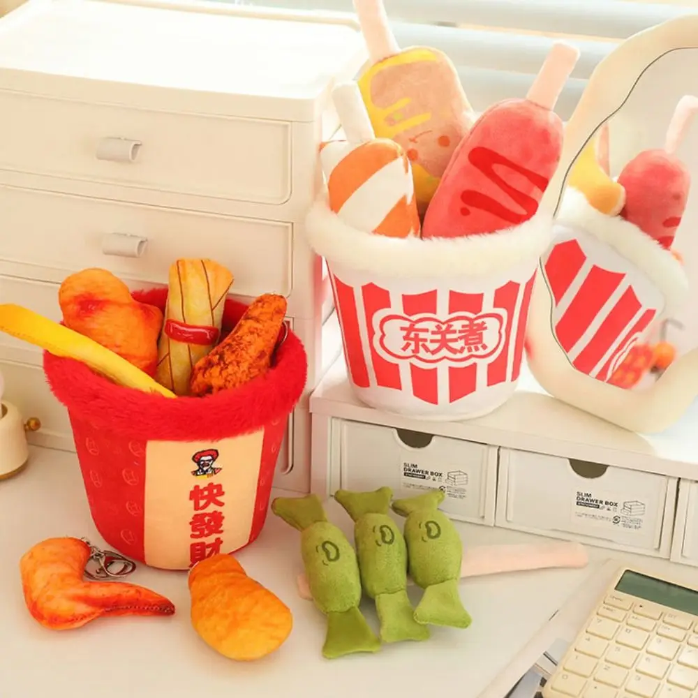 Fai finta di cucinare piante di peluche ripiene realistiche morbide piante in vaso bambola di peluche polpette Kawaii spiedini di pentole calde giocattoli di peluche