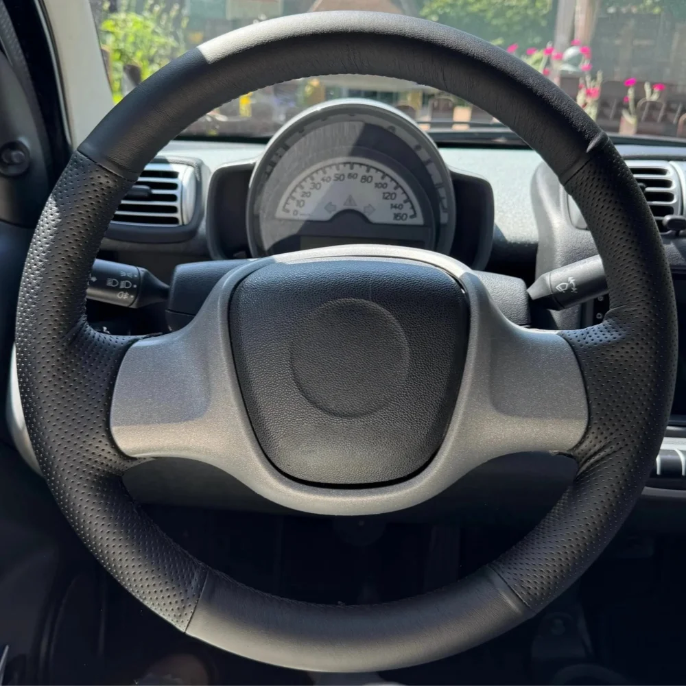 Auto Interior Accessories Hand Sewing Microfiber Leather Steering Wheel Cover For Mercedes-Benz smart 451 Fortwo 2009-2015