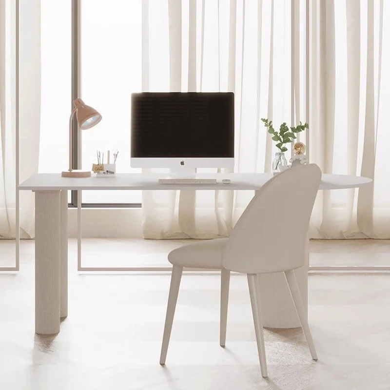 Nordic Minimalist Office Desk Reception Modern Study Standing Office Desk Bedroom Long Computer Mesa Ordenador Trendy Furniture