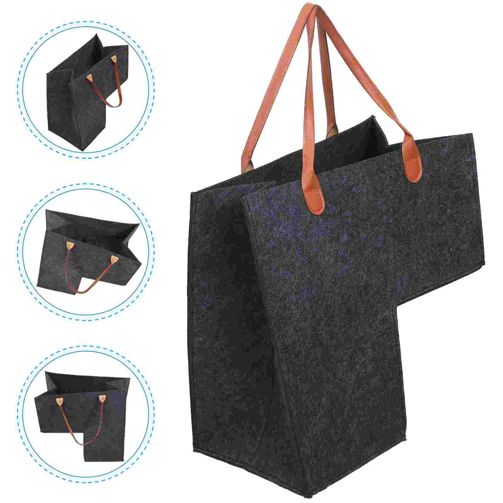 Folding Laundry Basket Fabric Large Clothes Dirty Organizer Housewarming Gift Black Home Child