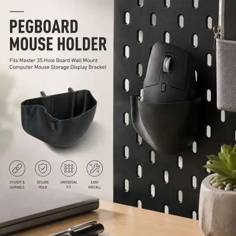 Wall Pegboard Computer Mouse Rack For Master 3S Office Desk Hole Panel Mouse Organizing Holder