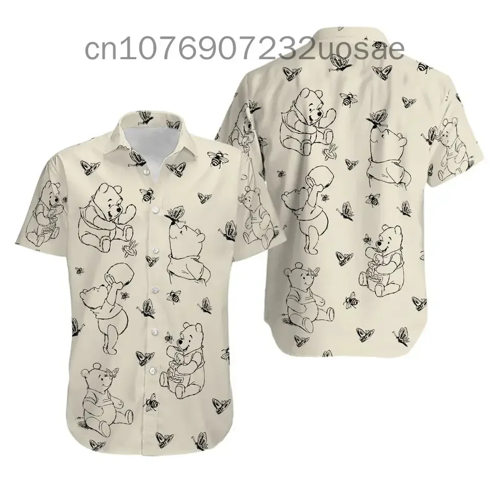 New Winnie The Pooh Hawaiian Shirt Disney Inspired Men's Button Down Short Sleeve Shirt Disney Hawaiian Shirt Casual shirt