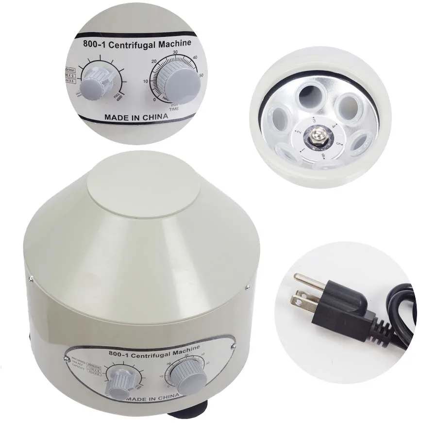 

800-1 Electric Laboratory Centrifuge Medical Practice machine Supplies prp Isolate serum 4000rpm 1760g 6pcs 20ml centrifuge tube