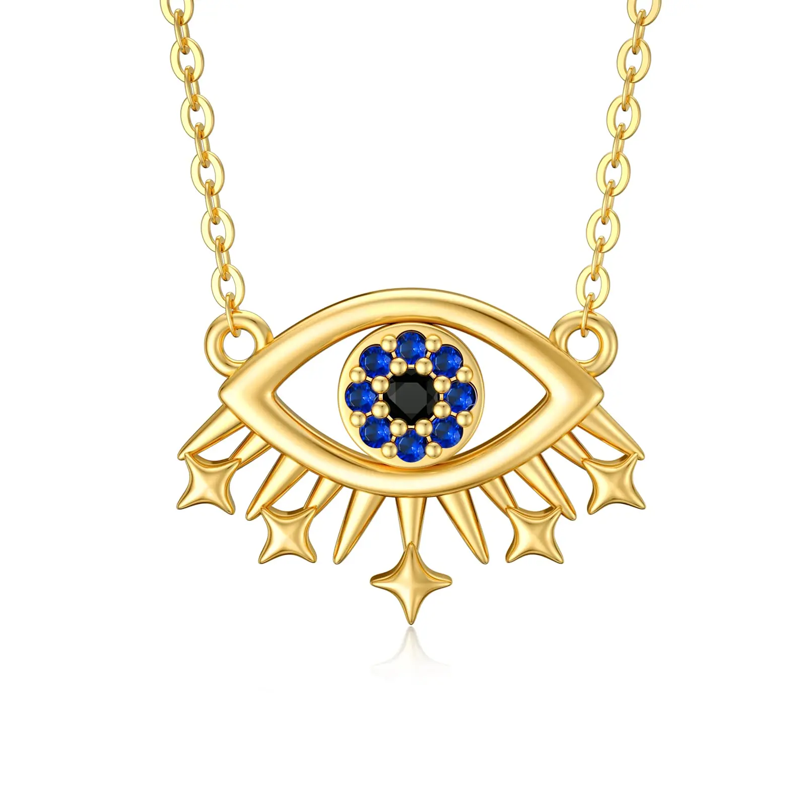 

YFN 14K Gold Evil Eye Necklace Fine Jewelry for Women Solid Real Gold Pendant for Women Birthday Gift