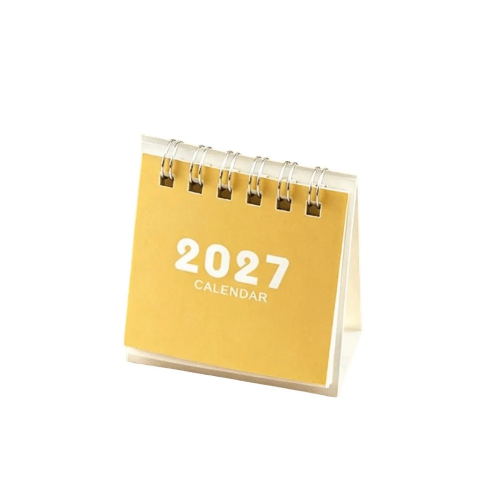New Mini 2027 Desk Calendar Double Coil Standing Base Standing Calendar Mini Calendar Home Office
