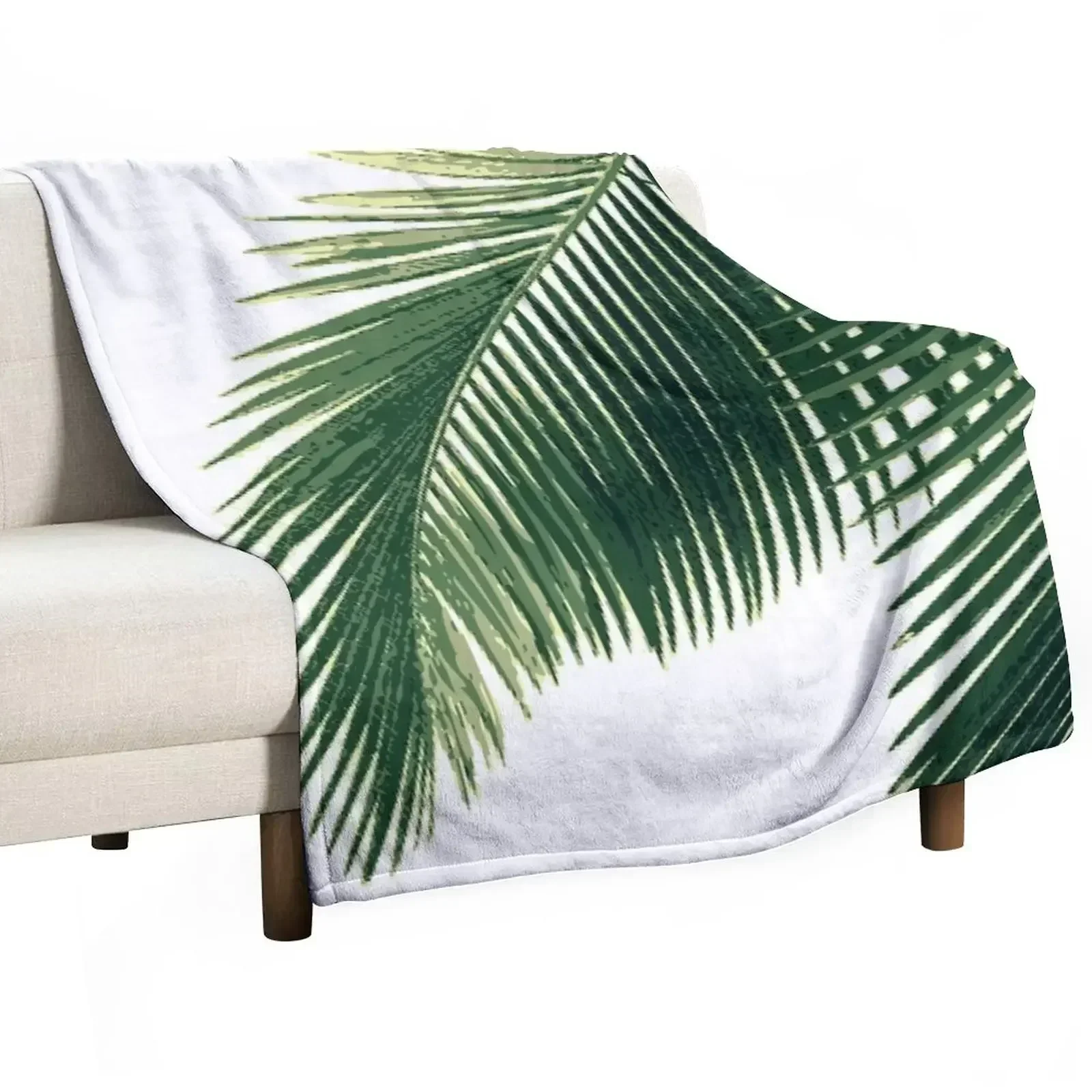 

New Tropical Palm Leaves Throw Blanket Beautifuls Loose Summer Beddings Blankets