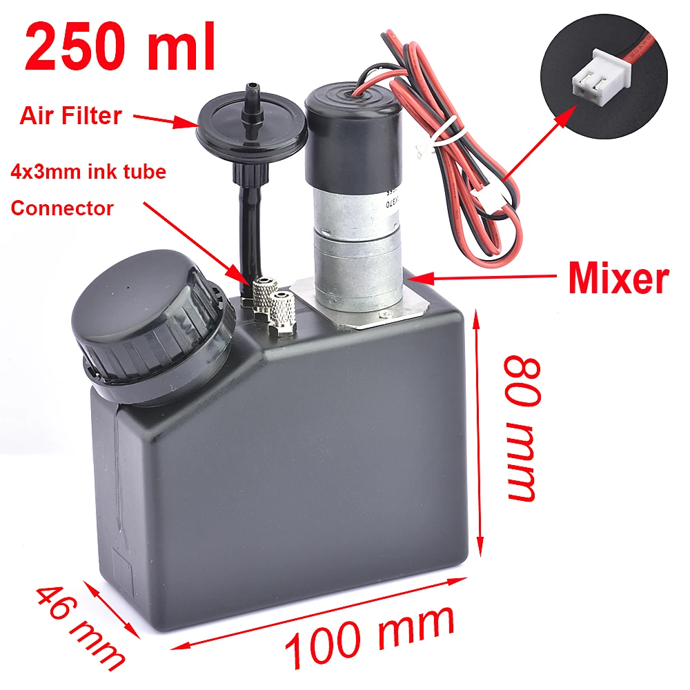 Custome Made Ink Box Ink Tank with Stirring Motor for All Kind of UV DTF Printer 250 500 100 1500ml Ink Cartridge with Mixer