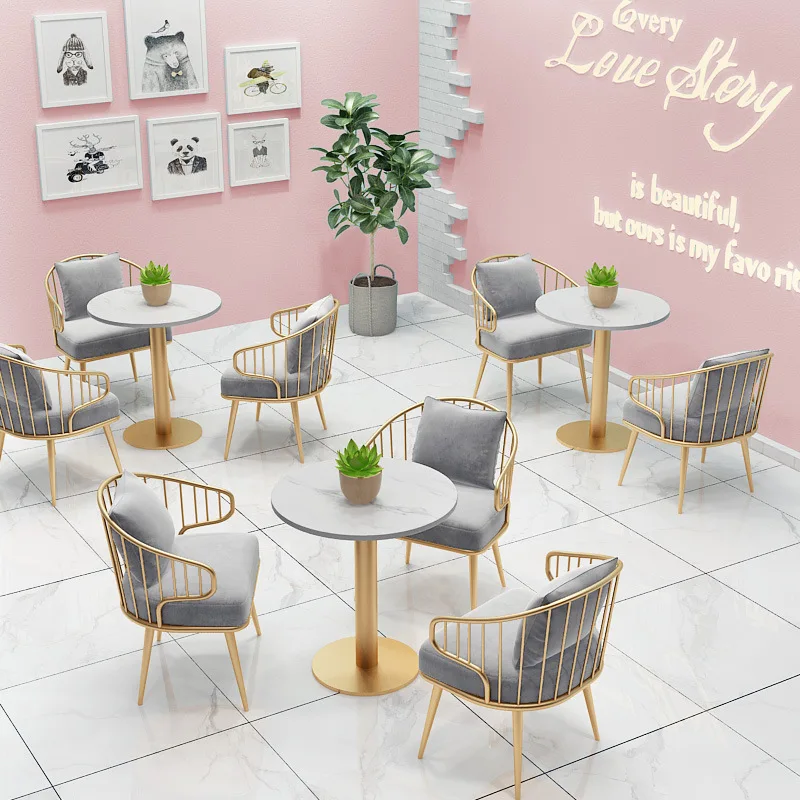 Internet celebrity dessert milk tea shop table and chair combination simple casual coffee western restaurant bar catering
