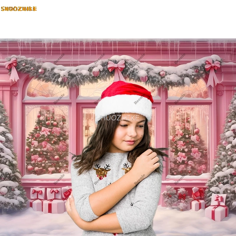 คริสต์มาสภาพฉากหลังXmas Treeของขวัญหิมะฤดูหนาวเด็กครอบครัวภาพพื้นหลังการถ่ายภาพสตูดิโออุปกรณ์