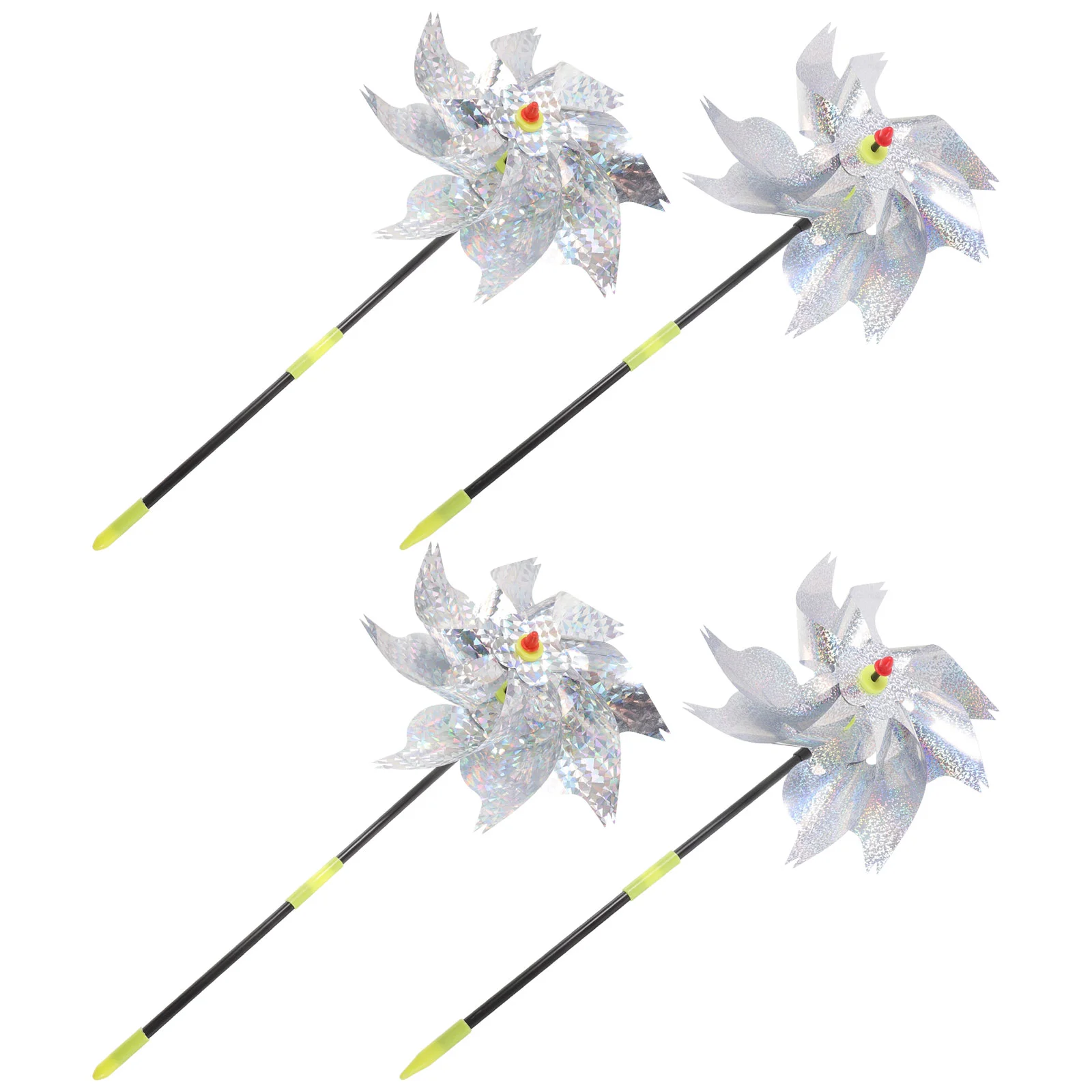 

4 Pcs Reflective Bird Repeller Yard Wind Spinner Decorate Ornament Spinners for Garden Pinwheels Plastic The Pet Decorative