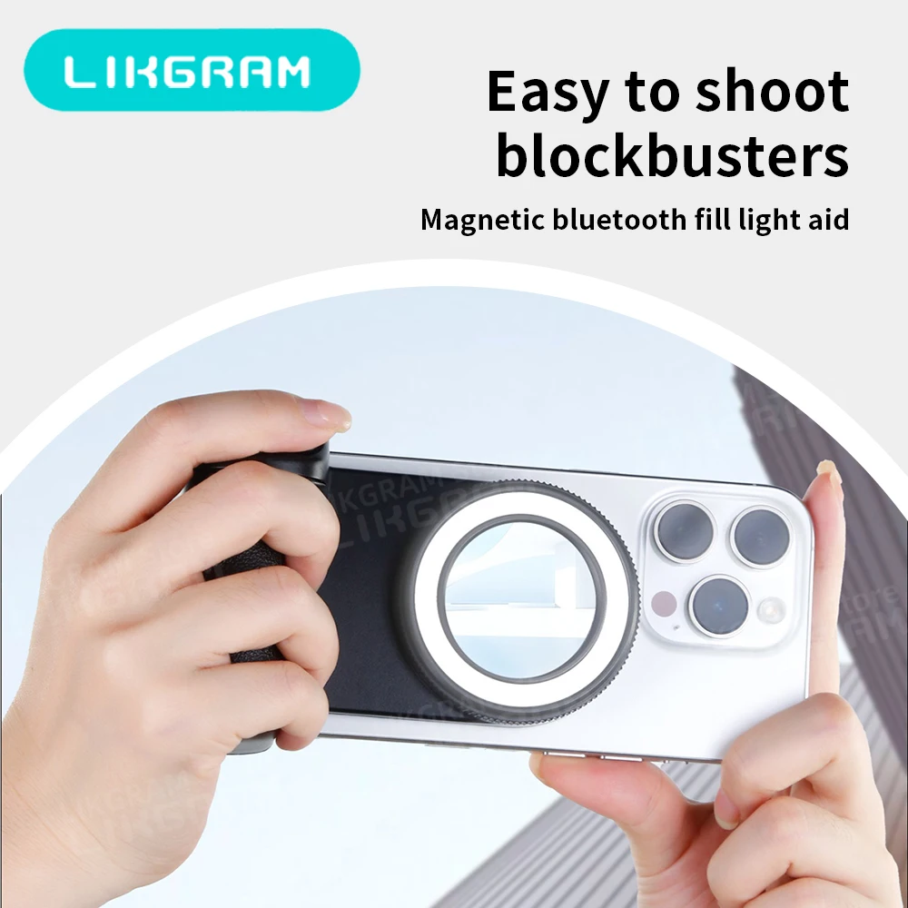 LIKGRAM สําหรับโทรศัพท์ Magsafe เติมแสงบลูทูธชัตเตอร์กล้อง Grip selfie Stabilizer สกรู 1/4"