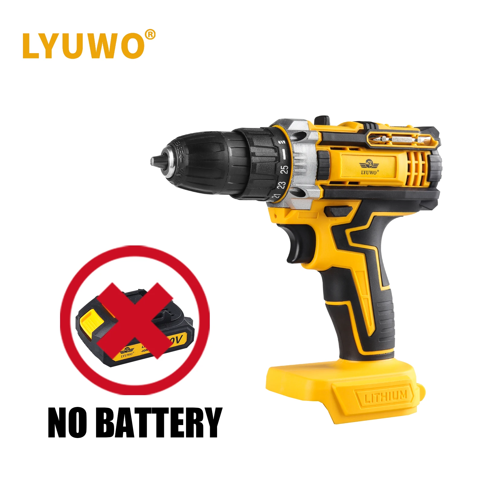 LYUWO Rechargeable Electric Hand Drill, Pistol Drill, Electric Screwdriver, Household Impact Hand Drill Tool,Use MT Battery