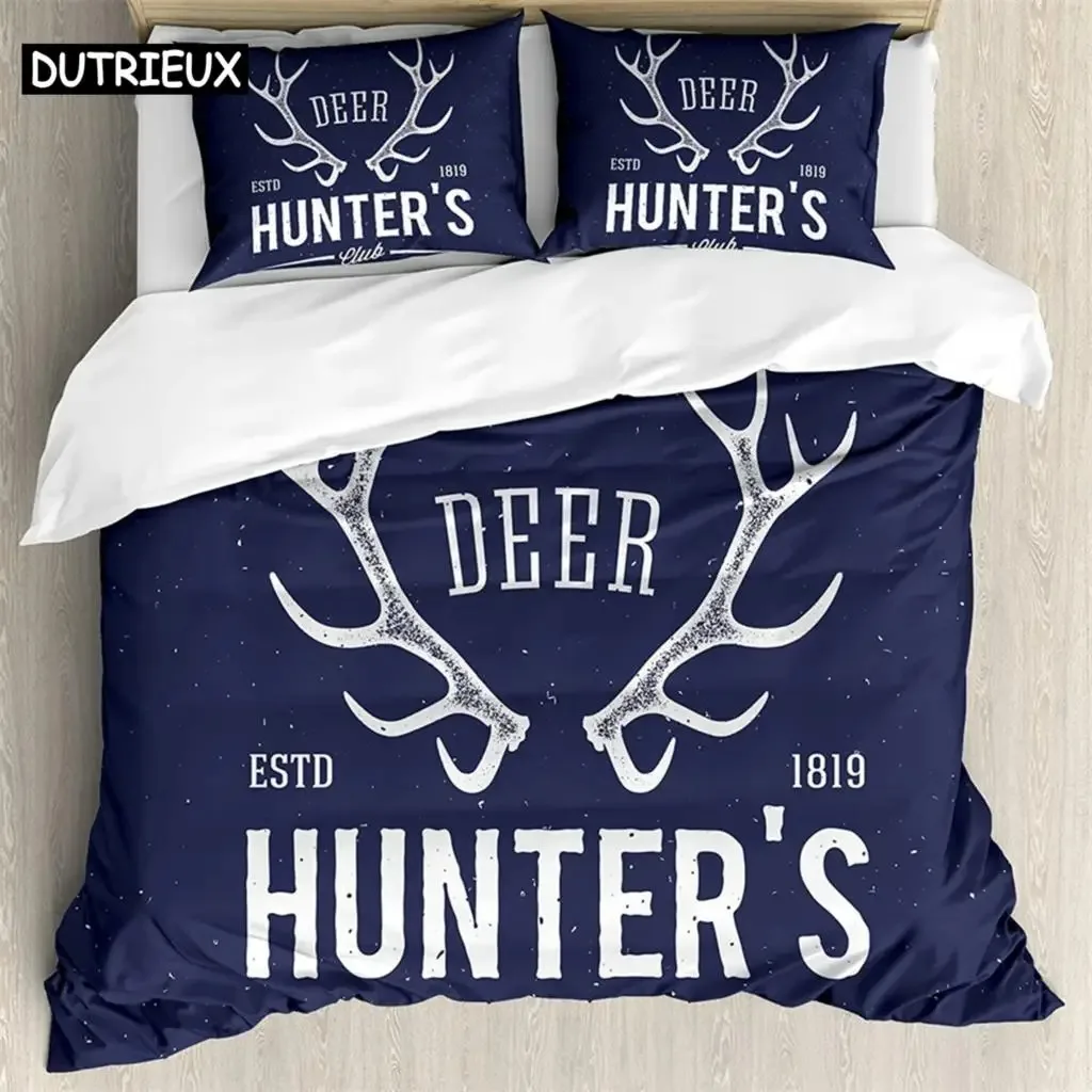 Hunters Deer 3Pcs Bedding Sets 3D Digital Printing Custom Quilt Duvet Cover Set  Home Queen King Quilt Pillowcase