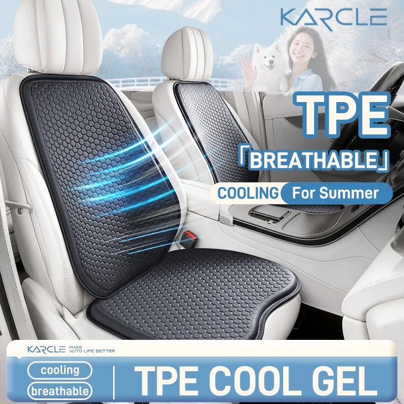 夏用車suvシートカバー-tpe冷感ジェルシートパッド-3dハニカムクールシートクッション-滑り止めオートシートカバー-冷却シートマット
