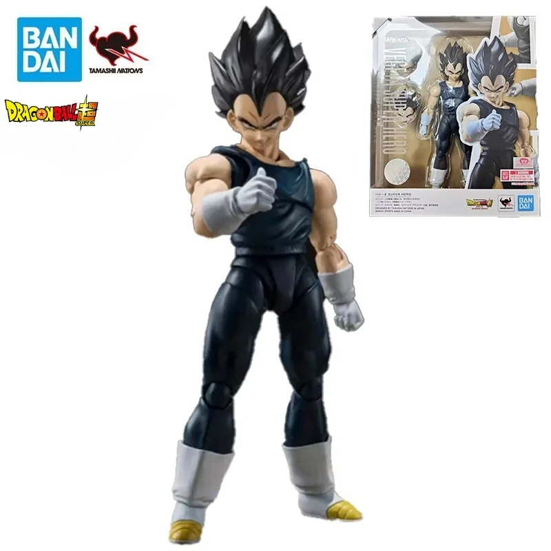 

In Stock BANDAI Dragon Ball Vegeta SHF Black Hair SUPER HERO S.H.Figuarts Action Figure Models Anime Collection