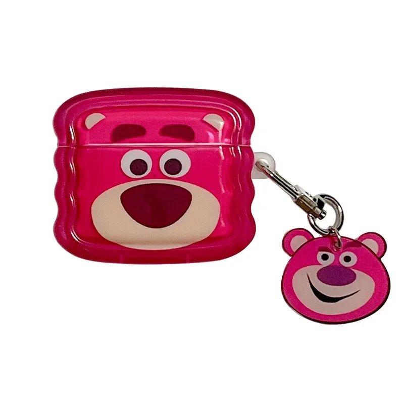 For AirPods 1 2 3 Pro Earphone Case Wavy Border Cartoon 3D Lotso Bluetooth Headphones Pendant Protective Cover For AirPods 3