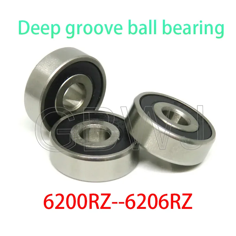 1Pcs High Quality 6200RZ 6201RZ 6205RZ 10x30x9mm Stainless Steel Double Rubber Sealed Deep Groove Ball Bearings