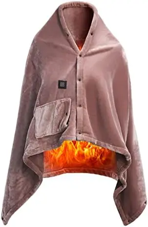 

GREENWISH USB Heated Shawl Blanket – 55" X 32" Washable Electric Lap Pad for Home, Office, Car – Flannel Warm Knee & Foot Wrap