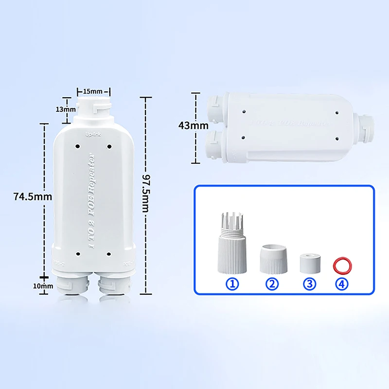 방수 POE 2 포트 리피터, IP66 100Mbps 1-2 PoE 익스텐더, IEEE802.3af/at 48V 야외 POE 스위치 카메라용