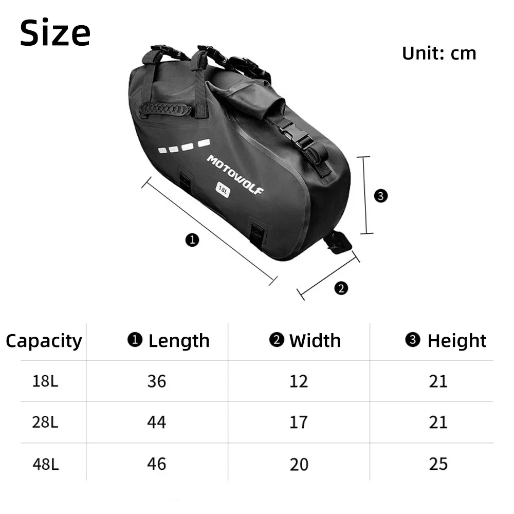 Waterproof Motorcycle Bag 18L 28L 48L Motorcycle Saddle Side Bag Large Capacity Universal Fit Motorcycle Pannier Bag image 2