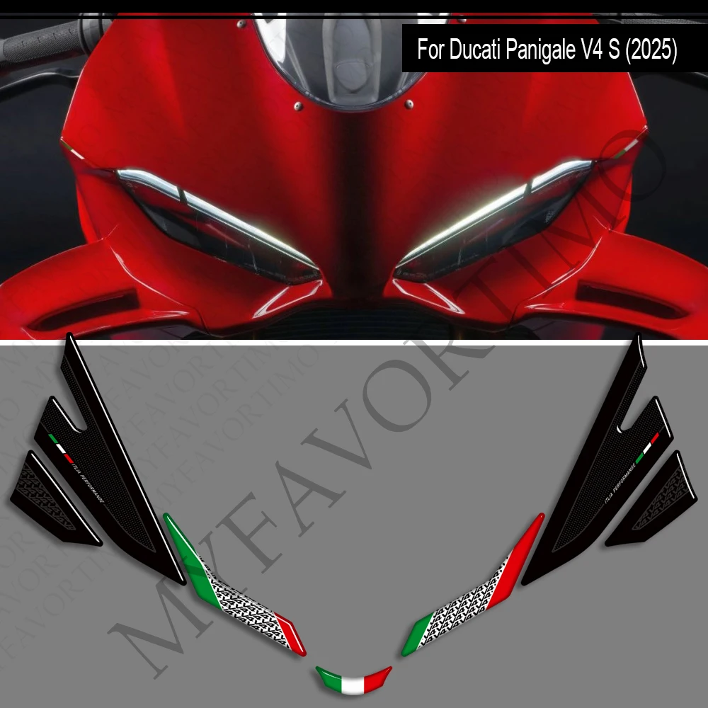 Naklejki motocyklowe 2025 V4S na Ducati Panigale V4 S, żywiczne naklejki na korek wlewu paliwa, podkładka na zbiornik paliwa, wodoodporna ochrona, naklejka 3D