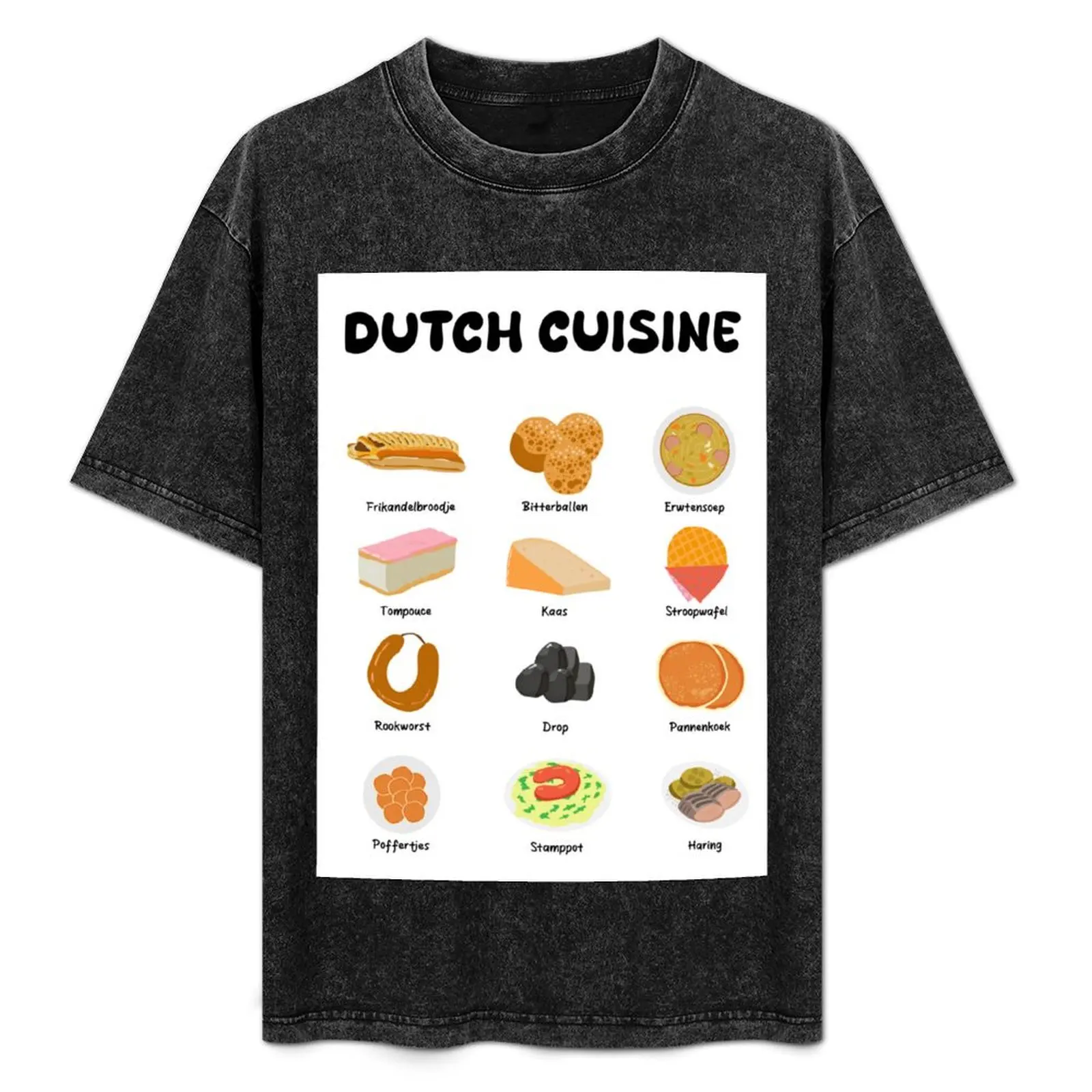 

Dutch Cuisine Collection Poster T-Shirt Plus Size Workout Short Sleeve Top