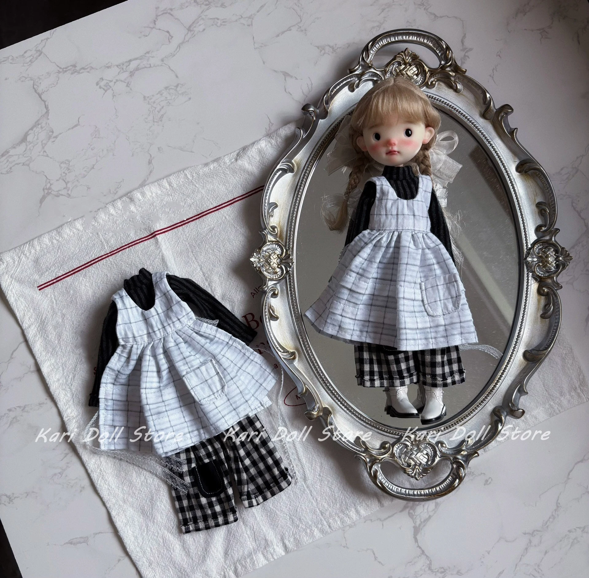 

Kari Doll Одежда и юбки 2025 Домашний комплект горничной с черной нижней юбкой и брюками для куклы Landazz Landoudou