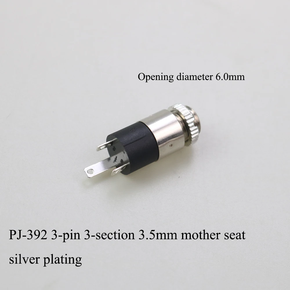 PJ Series 3.5mm Stereo Female Socket with Screw 3.5 Audio Headphone Jack 3P Vertical Double Channel Connector 392 399 3640