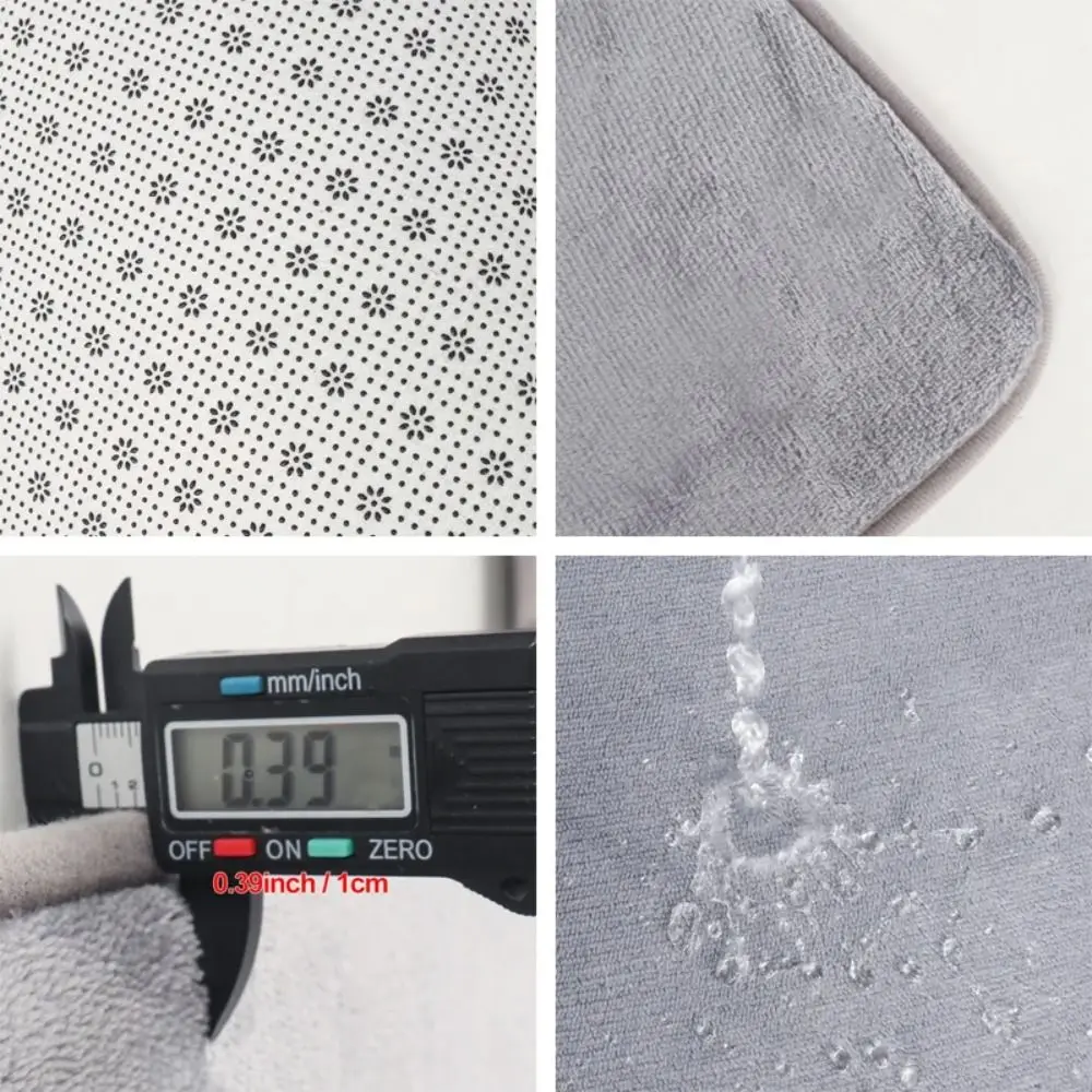 Coral Fleece L-shaped Floor Mat Washable Soft Bathroom L-shaped Rug Non Slip Corner Colorful Living Room Bedroom Carpet