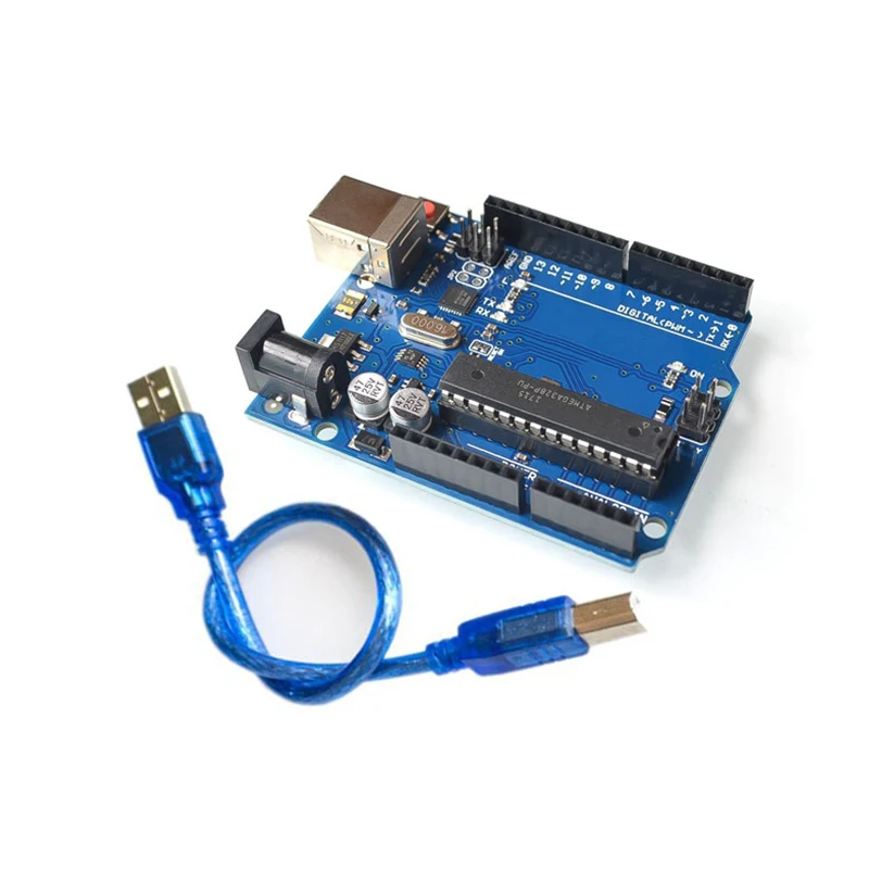 Wysokiej jakości jeden zestaw UNO R3 oficjalne pudełko ATMEGA16U2 + MEGA328P Chip dla Arduino UNO R3 płytka rozwojowa + kabel USB