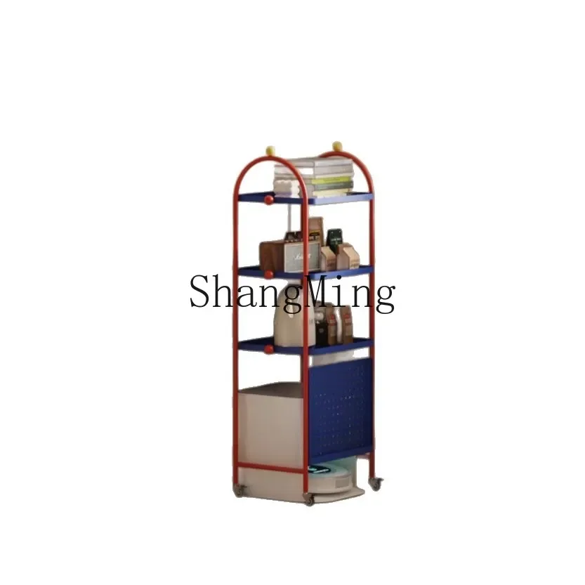 CLAesthetic Student Books Miscellaneous Layered Bookshelf Desk Side Floor Storage Rack Iron Art Living Room Bedroom High