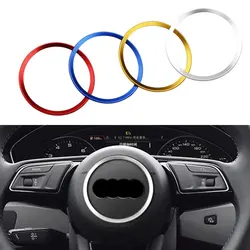 Decorative Stick Steering Wheel Rings Center Accessories Cover Case for Audi A3 A4 A6 A6L Q3 Q5 B9 2017 2018 Circle Car Styling