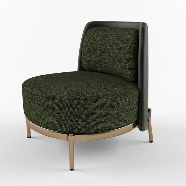 

Leisure Chair Hotel Armless Metal Frame Fabric Leather Revolving Feature For Home Office & Living Room