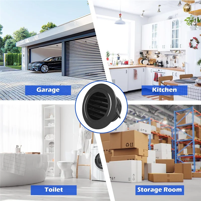 ABKW-couvercle de ventilation d'échappement rond de 4 pouces avec écran en maille intégré, pour salle de bain, maison, bureau, Garage