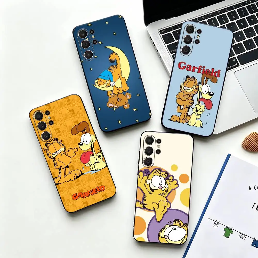 Animals G-Garfield-d and Friends-s Phone Case For Samsung S26,S24,S21,S22,Plus S23,S30,Ultra,S20,Fe,Black Soft Silicone