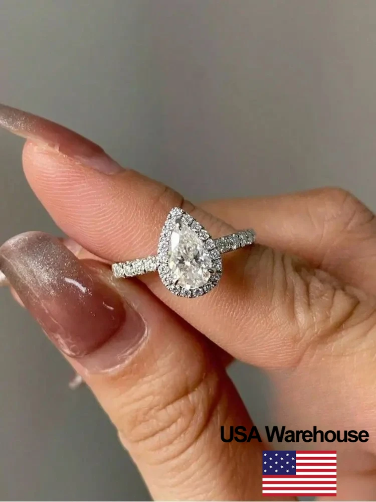 

Простота из стерлингового серебра 925 пробы, классическое модное кольцо WaterdRop для женщин, обручальное свадебное роскошное ювелирное изделие высокого качества