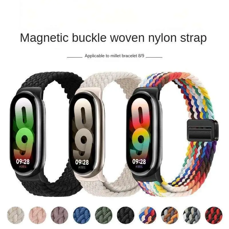 Armband für Xiaomi Mi Band 10 8 9 NFC-Zubehör Ersatzgürtel magnetisch geflochtenes Handgelenk-Correa-Armband Miband 9 Uhrenarmbänder