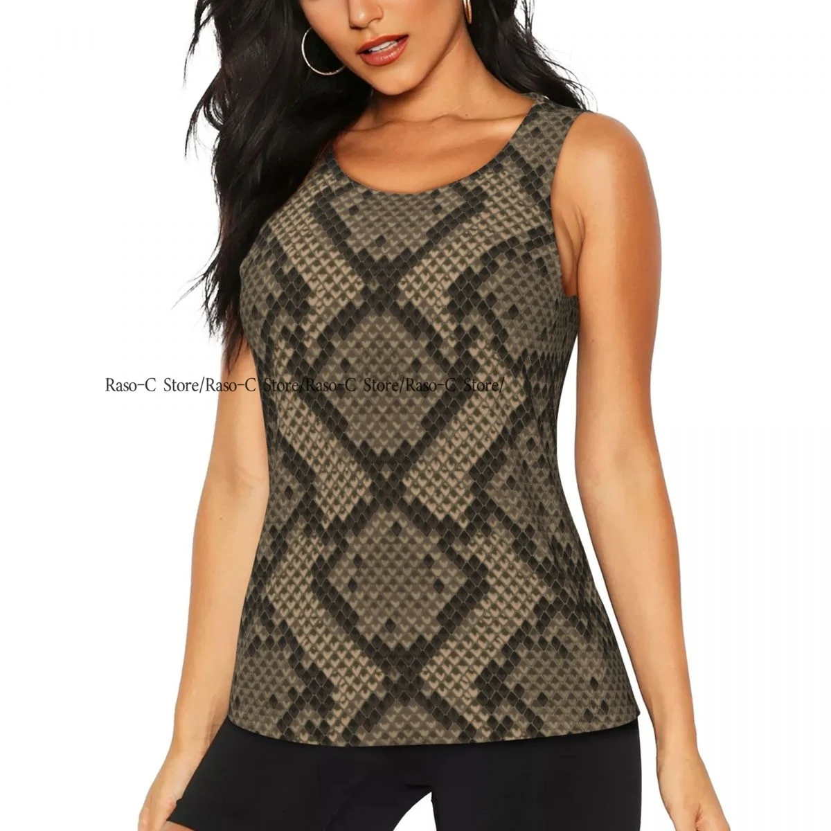 Women Fitness Sexy Yoga Vest Snake Skin Pattern Gym Sports Top Tank Female